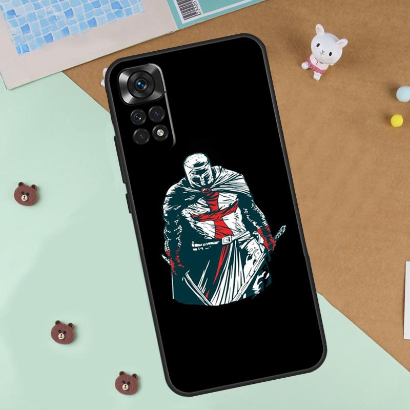 Christian Templar Knights Case For Xiaomi Redmi Note 13 12 11 9 10 14 Pro 10S 11S 12S Cover For Redmi 13C 10C 12C 14C