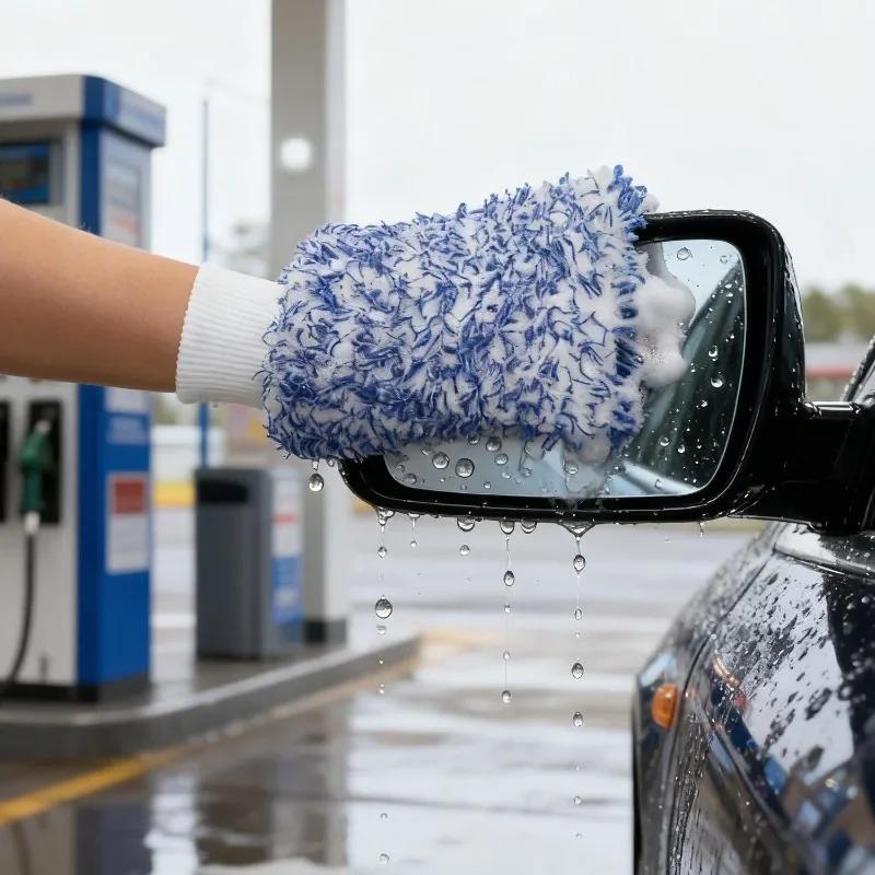 1/3PCS Plush Car Wash Mitts Wool Thick Non-Slip Car Cleaning Mitts Brushes Auto Washing Sponge Accessories Auto Cleaning Tools