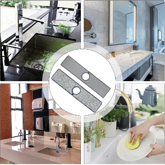 Bimkole 2 PCS Faucet Absorbent Mat, Kitchen Faucet Sink Splash Guard Wraparound Cloth Pads Sink Splash Absorbent Pad for Kitchen Bathroom Faucet