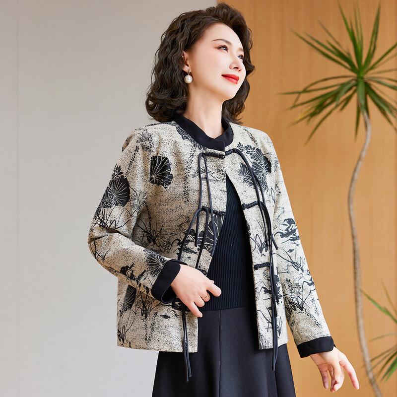 

Stylish Autumn Chinese Pankou Top for Middle-Aged Women 4XL