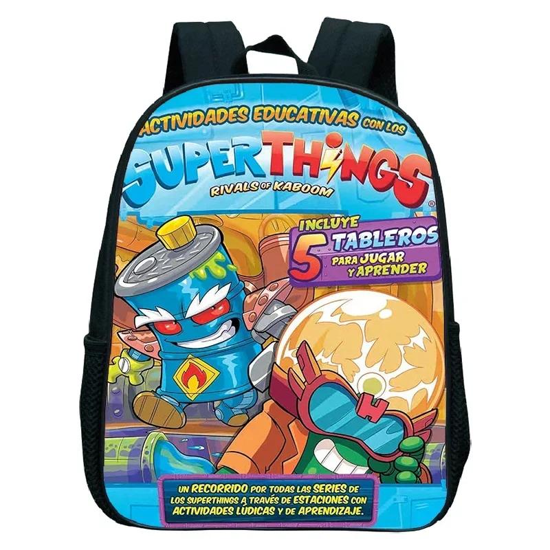 SuperThings Rucksack Kleinkind Cartoon Schultasche Jungen Mädchen Kindergarten Tasche Wasserdicht Kinder Buchtasche 12 Zoll