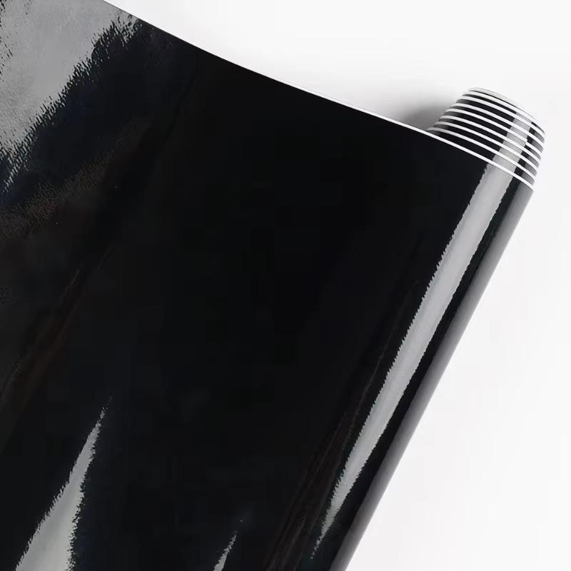 Self Adhesive Vinyl Sticker Bubble Free for Window Trim Mirror Car Motorcycles Bicycle Laptop Piano Black Glossy Vinyl Wrap Film