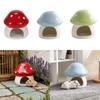 Ceramic Hamster House, Sturdy Guinea Pig Hideout, Mushroom Shaped Cave Habitat for Small Animals Dwarf Hamster Chipmunk