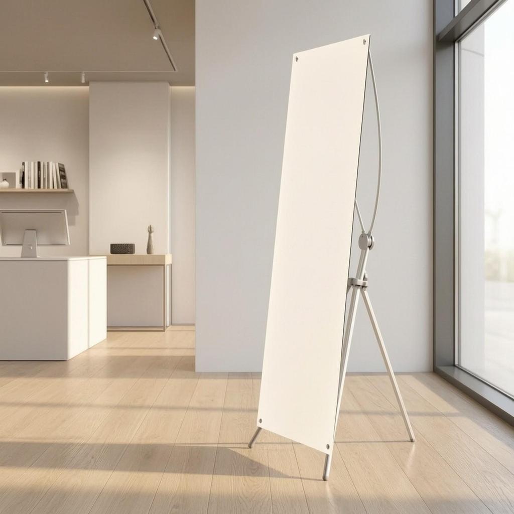 Cross-Frame Banner Stand Stable X Portable for Restaurants