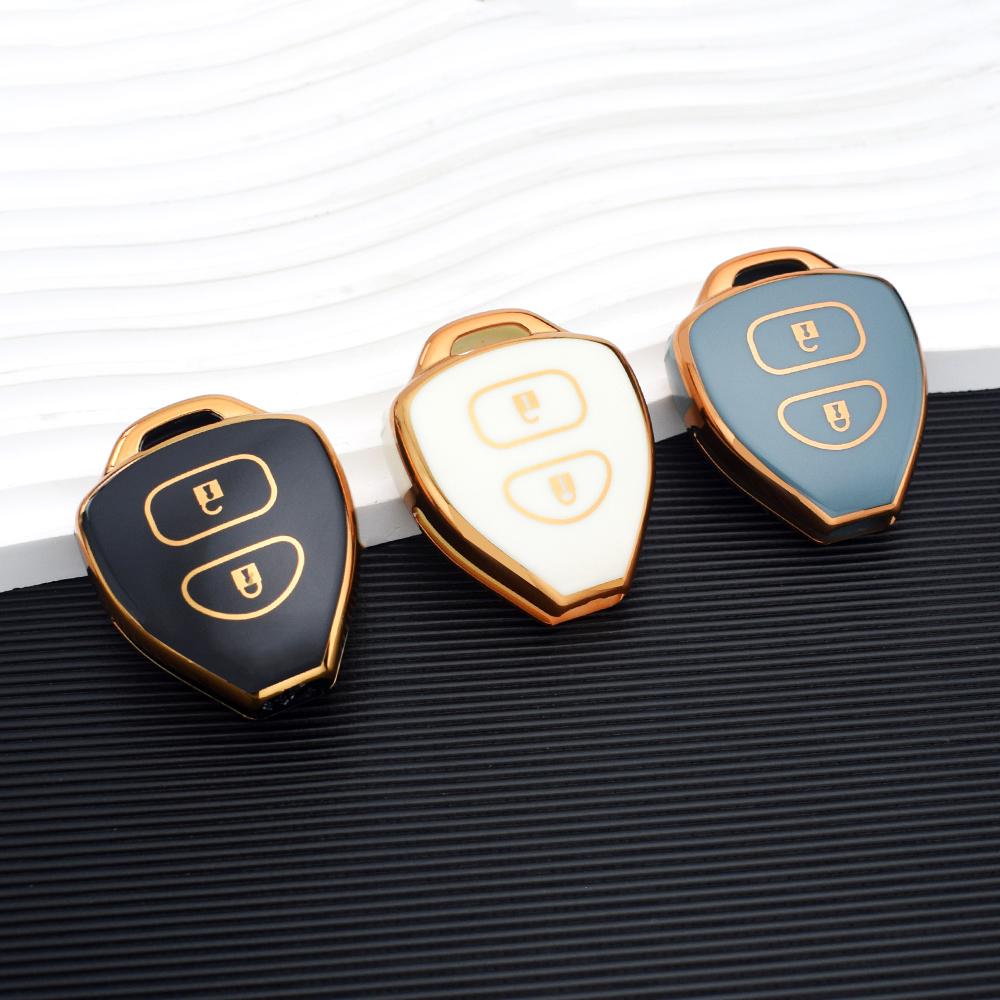 2 Buttons TPU Car Key Case Cover For Toyota Camry Reiz Yaris Vitz Vios Rav4 Ractis Auris HiLux Corolla Fortuner Prado Verso