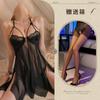 Large Size Erotic Underwear Sexy Lace Temptation Suspender Nightdress Hot Hollow Split Petal Skirt Women's Transparent Pajamas