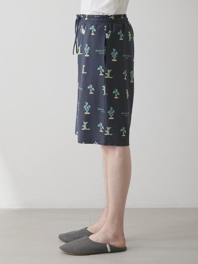 Gelato Pique HOMME Crocodile Print Shorts PHCP252913 NVY Men's