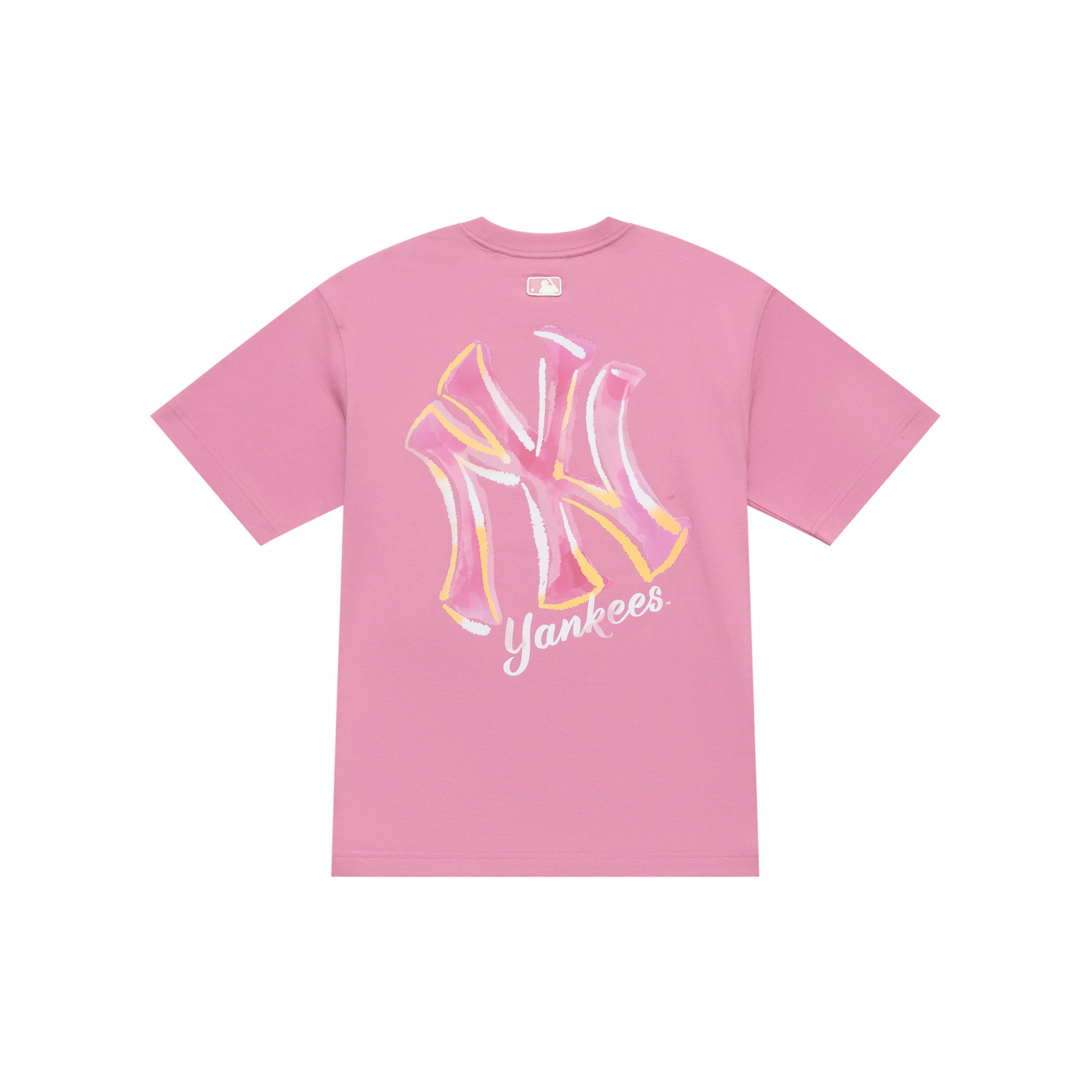 

New MLB New York Yankees Basic Collection FW25 T Shirt Unisex Pink 3ATSB1654-50PKN L