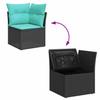 Garden Sofa Set with Storage 6 pcs Black Poly Rattan