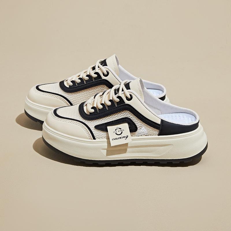 

Летние полуподдерживающие белые туфли, новый стиль для студенток, сетчатая дышащая повседневная обувь, увеличивающая рост 40