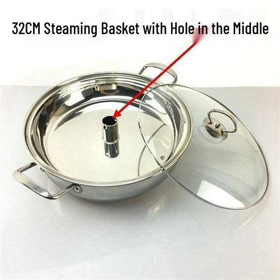 Stainless Steel Dual-Use Seafood Steamer Pot for Gas & Induction Cooktops.
