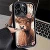 Phone Case for iPhone 17 Air 16E 15 16 Pro Max Cute Highland Cow Cover 14 Plus 13 12 Mini Soft Shell Silicone Fundas