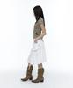 Rough Neck Out-Pocket Pleated Skirt White