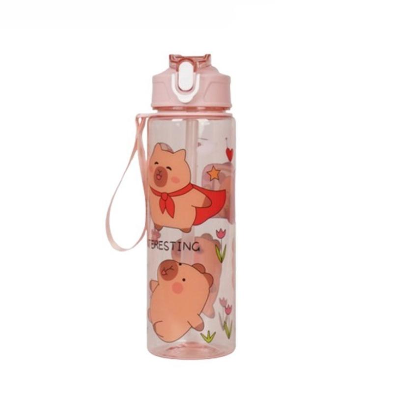 Capibala Straw Cup Cute Children's Straw Cup High Appearance Student Carrying Rope Portable Cartoon Water Cup Sports Water Cup