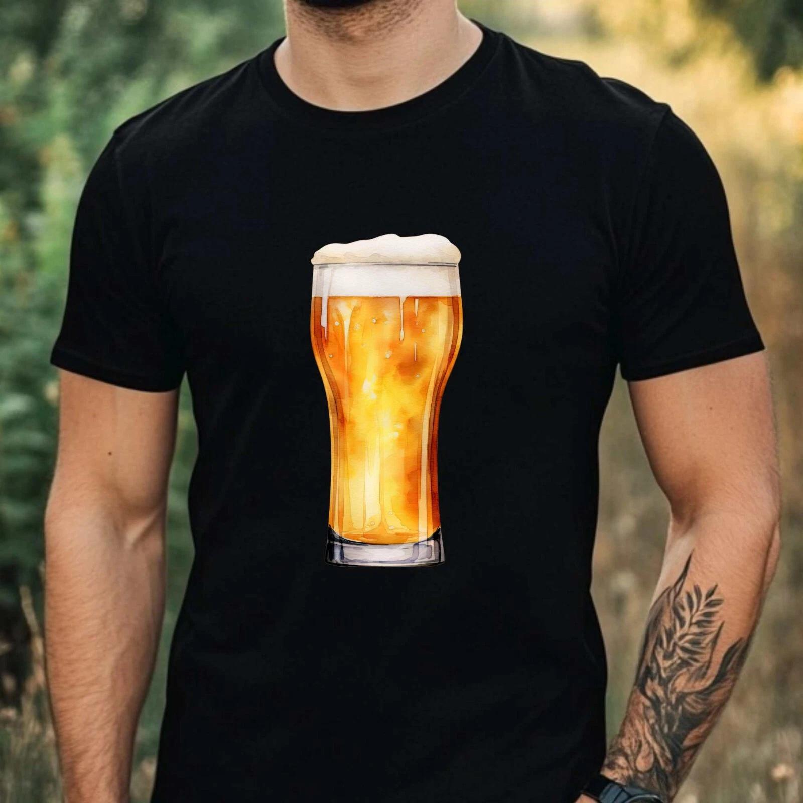 T-Shirt Herren Aquarell Bier Motiv Baumwolle Größe XS bis 5XL XXXL