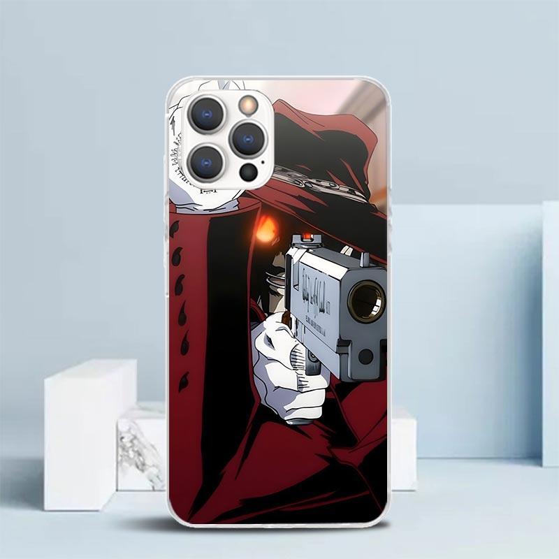 A-Alucard Hellsing Anime Soft Cover for iPhone 16 17 Air 15 14 Pro Max 16E Phone Case 13 Mini 12 11 7 SE 8 Print Pattern Fit Cas