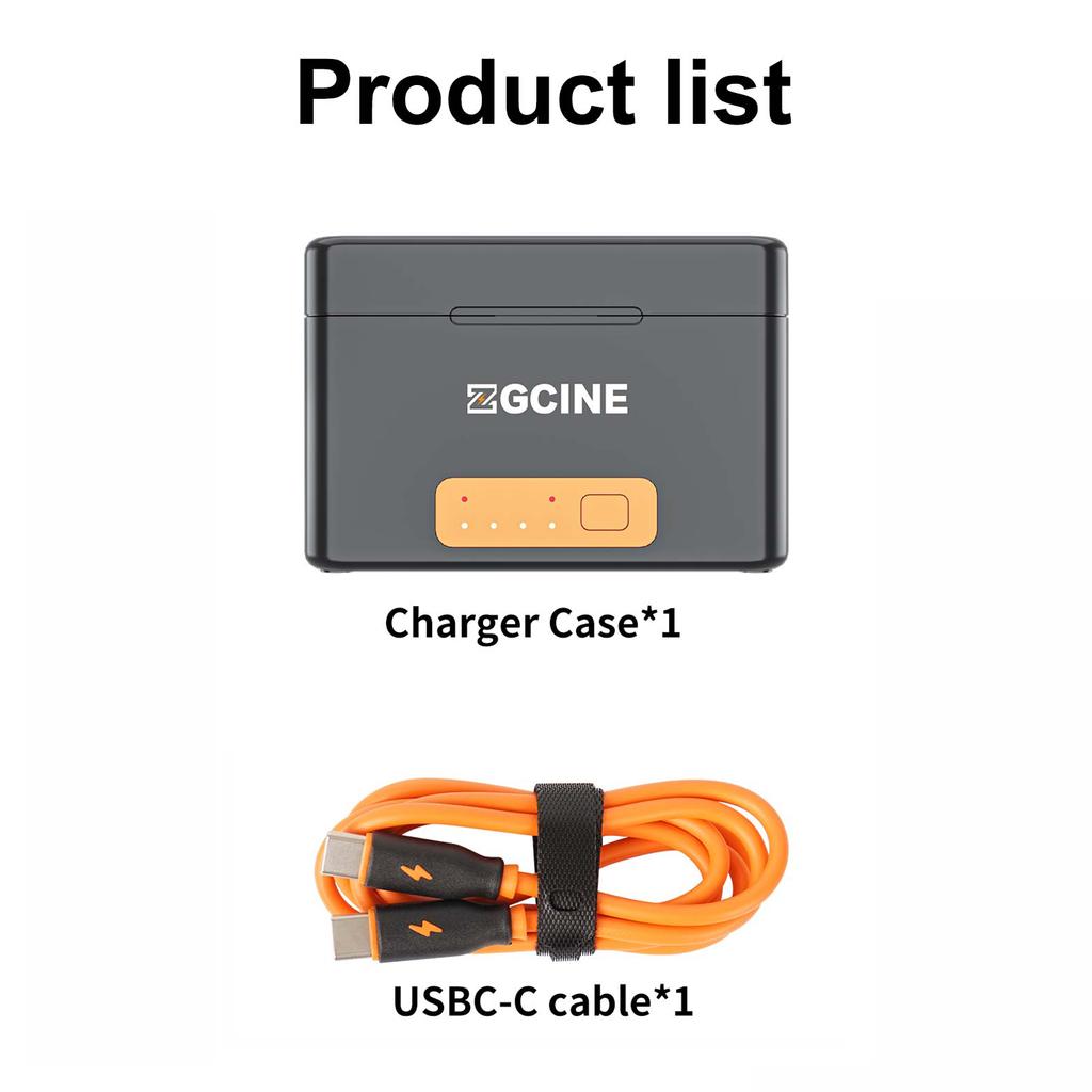 ZGCINE PS-BX1 Portable Camera Battery Fast Charging Case 5200mAh Wireless Dual Battery Charger with