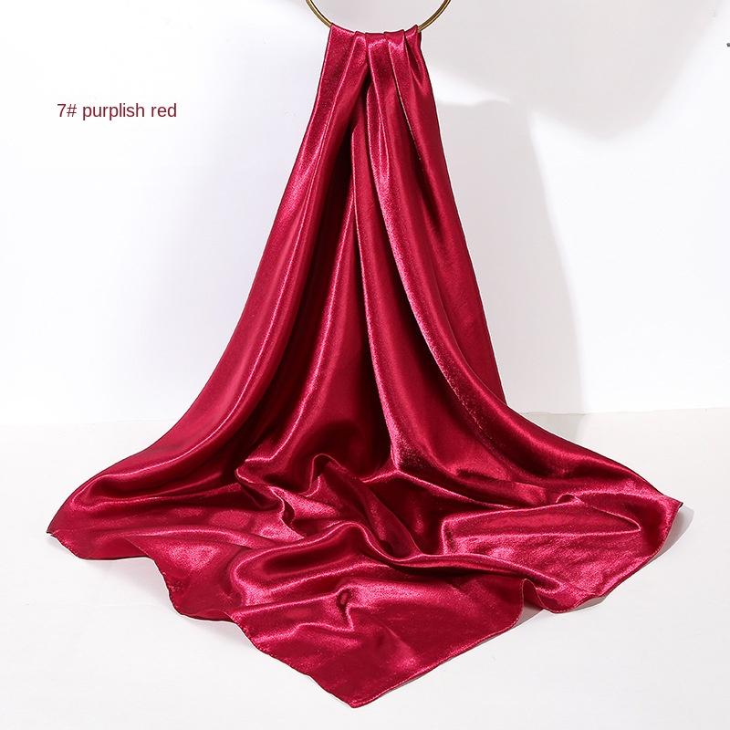 110cm Grandi Sciarpe Stola Colore Unico Avvolgenti Hijab per Donna Bandana in Raso di Seta Fazzoletti da Testa Quadrati Sciarpa da Collo per Signore