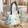  Watercolor Print Tote Bag Stylish Casual Large Capacity Shoulder Handbag for Daily Use