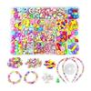Beads Toys Girls Handicrafts DIY Accessories Handmade Kits Bracelet Necklace String Colorful Headband Approximately 450 Pieces 24 Types Includes