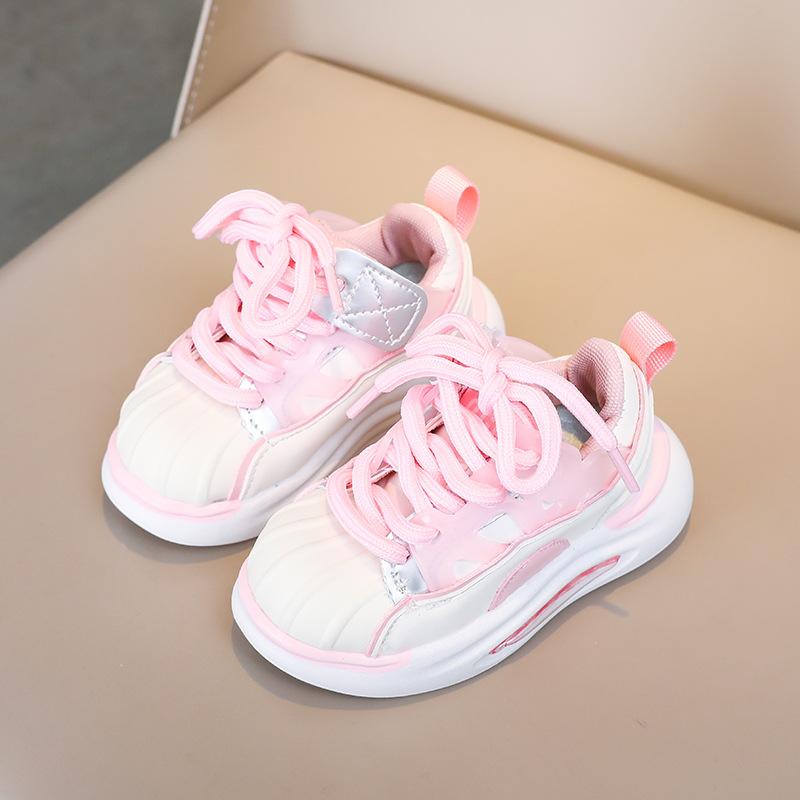 Spring Girls Retro Running Shoes Lightweight Soft Sole Casual Sneakers For Little And Middle Kids