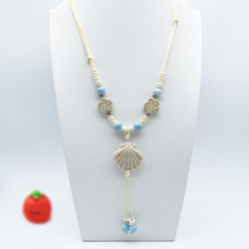 Accessories, Jewelry, Woven Beaded Sweater Chain, Ceramic Necklace, Female Niche Feeling Does Not Fade