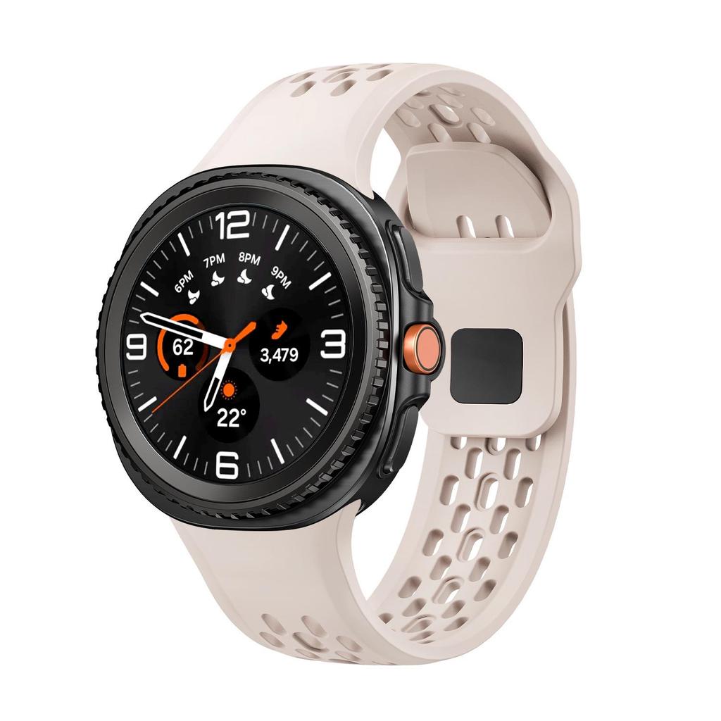 Compatible Black Perforated Silicone Strap for Samsung Galaxy Watch8/8 Classic