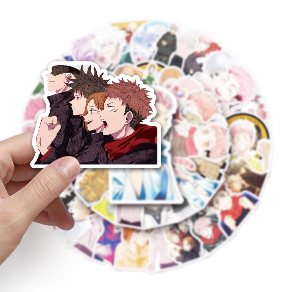 50 Jujutsu Kaisen Anime Graffiti Aufkleber für Koffer, Kühlschrank, Auto und Laptop