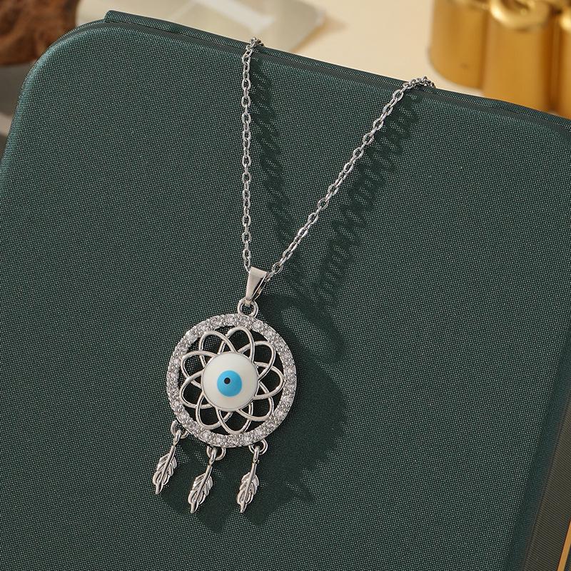 Beliebte Halskette mit blauem bösen Blick aus Titanstahl für Damen – Vielseitiger und personalisierter Schlüsselbeinkettenschmuck