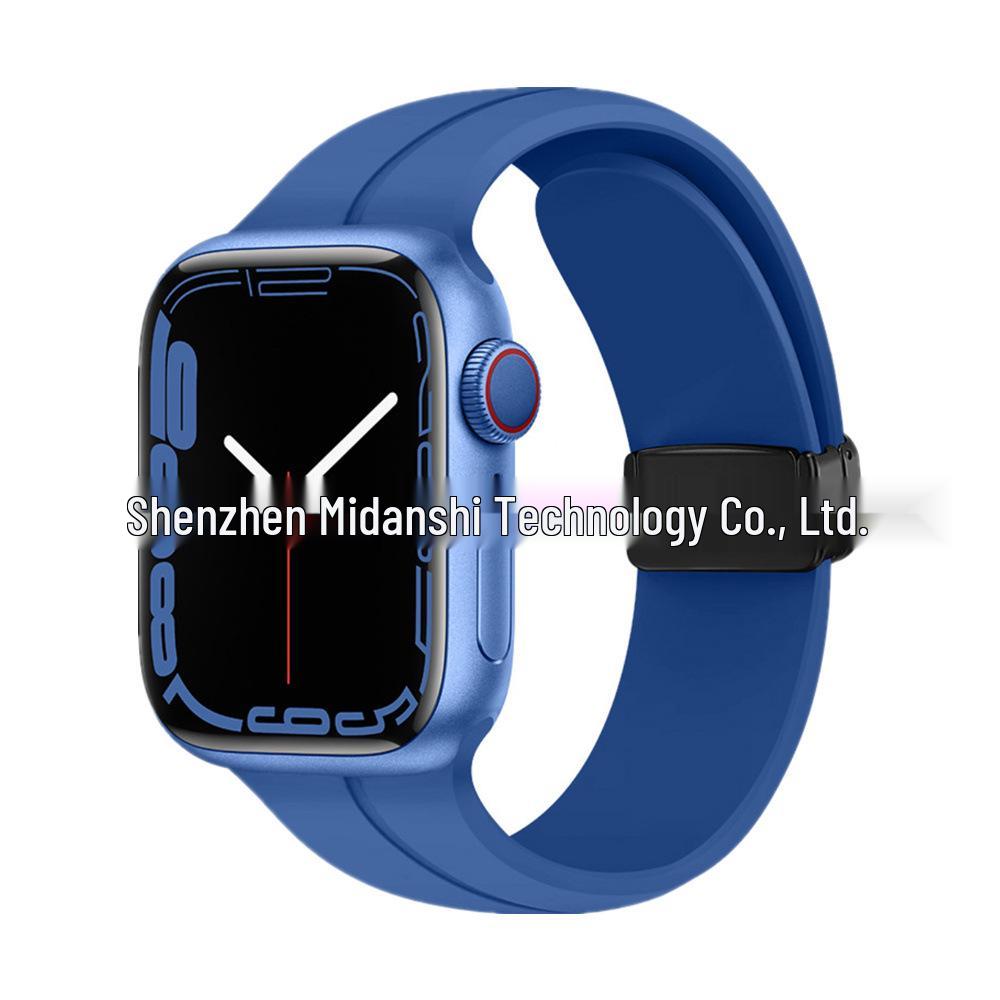 Magnetic Silicone Folding Buckle Band for Apple Watch & iWatch 6/7/8/9/10/SE/Ultra 2