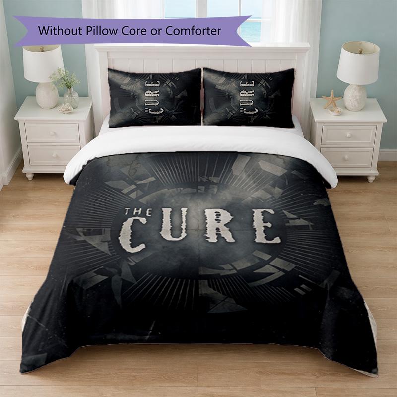 The Cure Print 3Pcs Bedding Set Duvet Cover With Two Pillowcases Soft Bed Linen For Household Bedroom