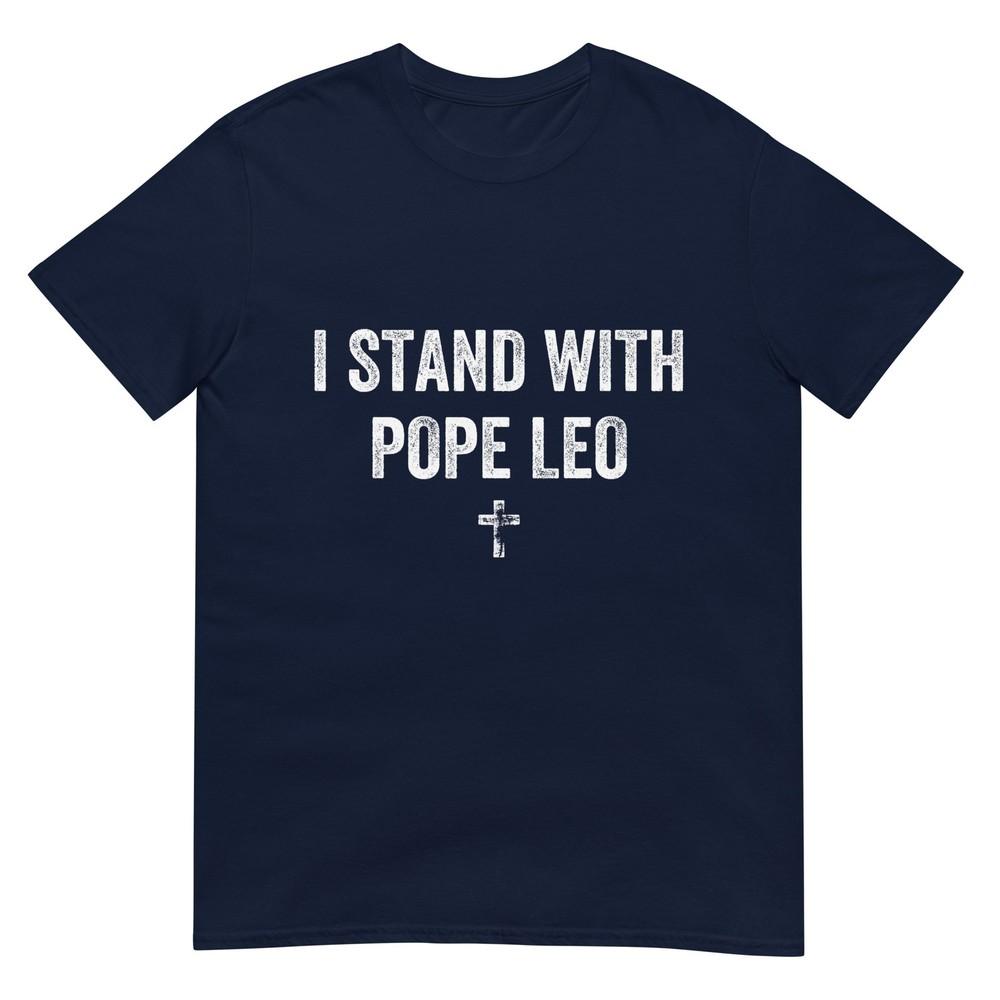 I Stand With Pope Leo Vintage Faith Tshirt S