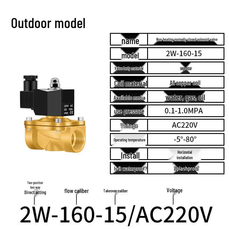 Válvula Solenoide Eléctrica - 1 Pulgada, 4 Puntos, Normalmente Cerrada, 12V/24V/220V Control de Agua y Drenaje