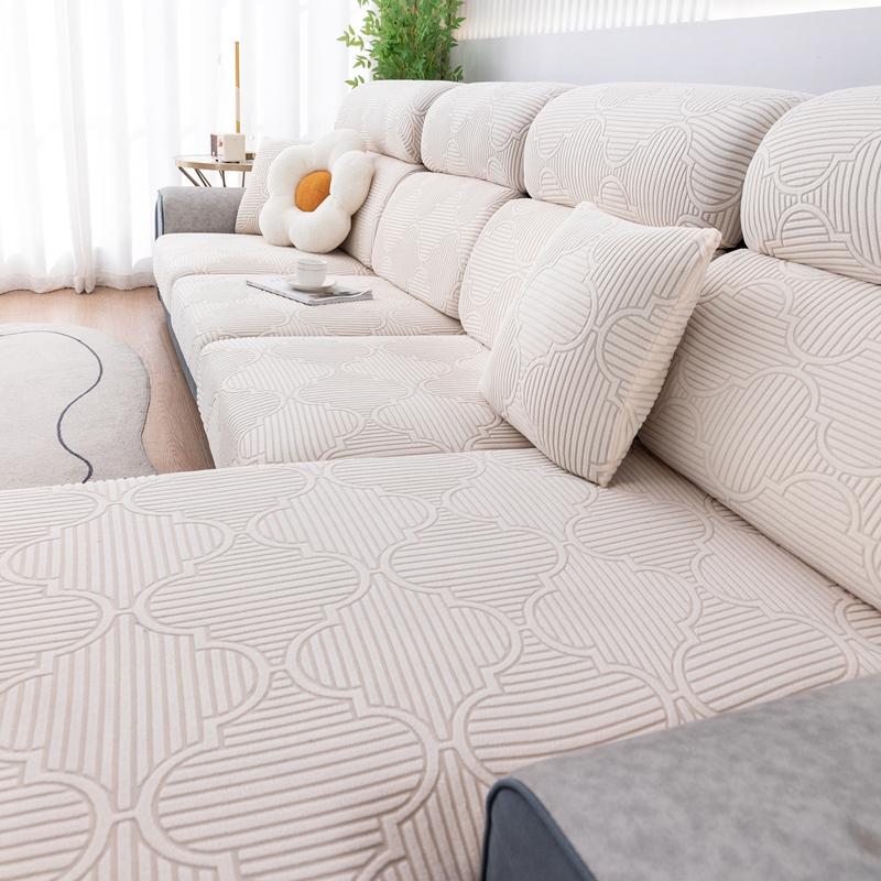 Jacquard Sofa Seat Cushion Cover Elastic Sofa Cover With Elastic Bottom Furniture Protector Couch Cover Anti-Dust Removable