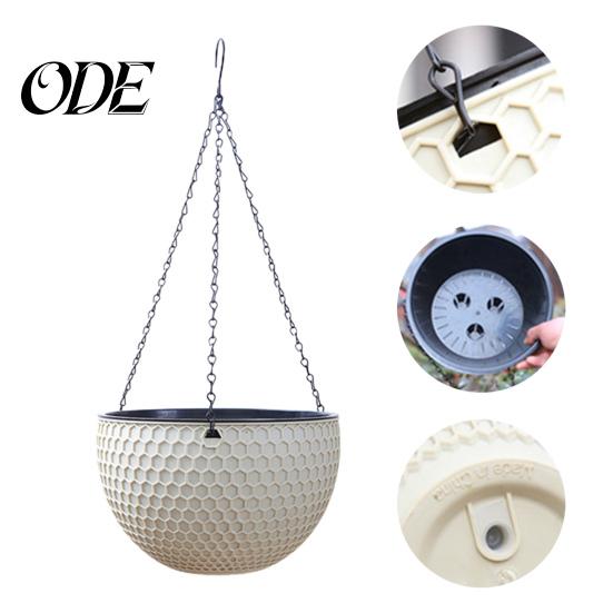 Hanging Pot Flower Basket Imitation Honeycomb Self Water Absorption Plant Hanger Waterproof Outdoor Resin for Garden