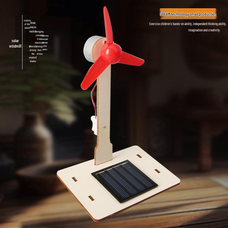 DIY Solar Windmill Science Experiment Kit for Primary School STEM Education