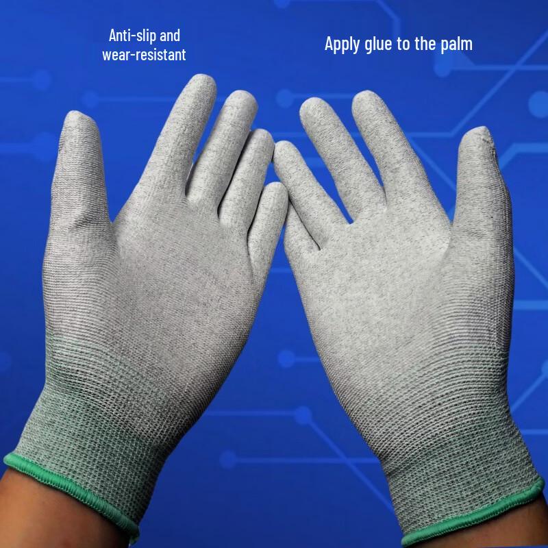 Anti-Static Carbon Fiber Coated Full Finger Gloves