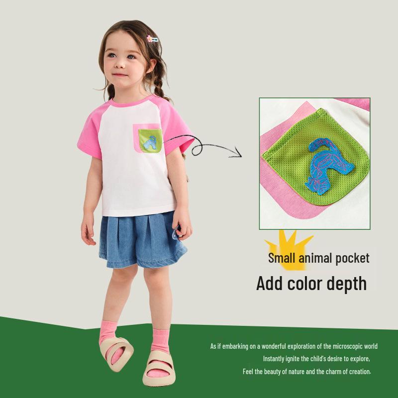 2025 Summer Girls' Cartoon T-Shirt - Short Sleeve, Cute Design