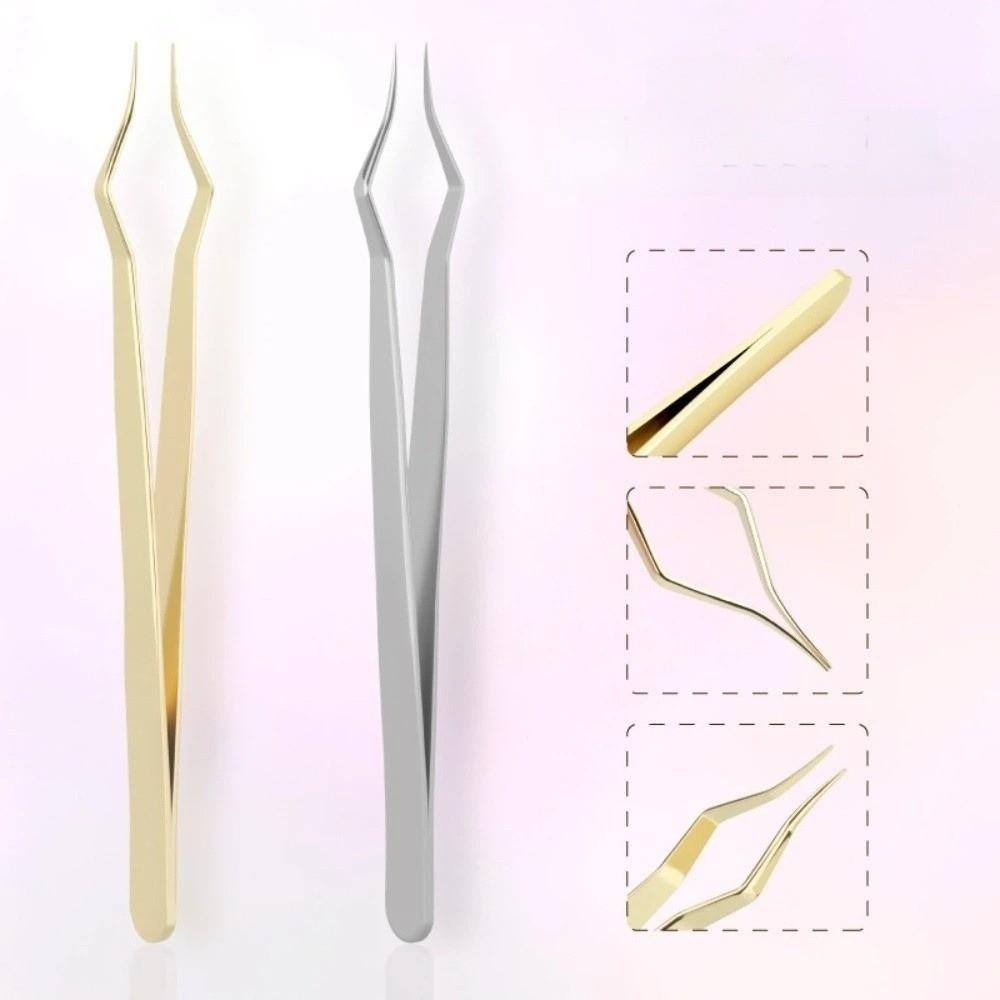 Non Slip Lash Separation Tools Long Handle False Eyelash Clip Lash Grafting Tweezers Beauty Salon