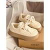 2 New velvet little white shoes women's winter warm cotton shoes women's versatile platform bread shoes sports and leisure board shoes