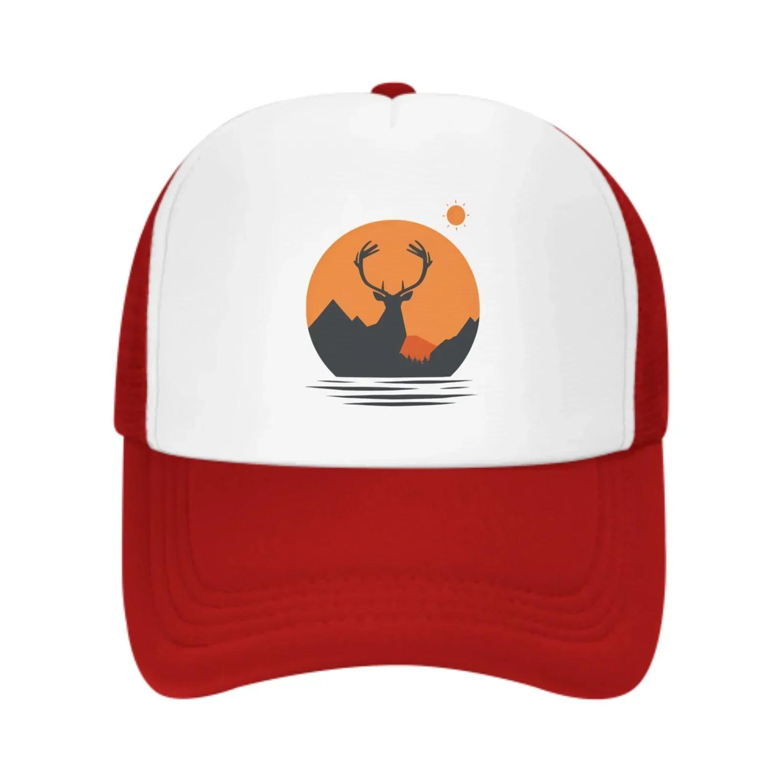 

Sea Mountain Deer Spring Summer Leisure Sports Daily Sun Hat Fishing Outdoor Unisexs and Womens Truck Caps Fashion Casquette One Size