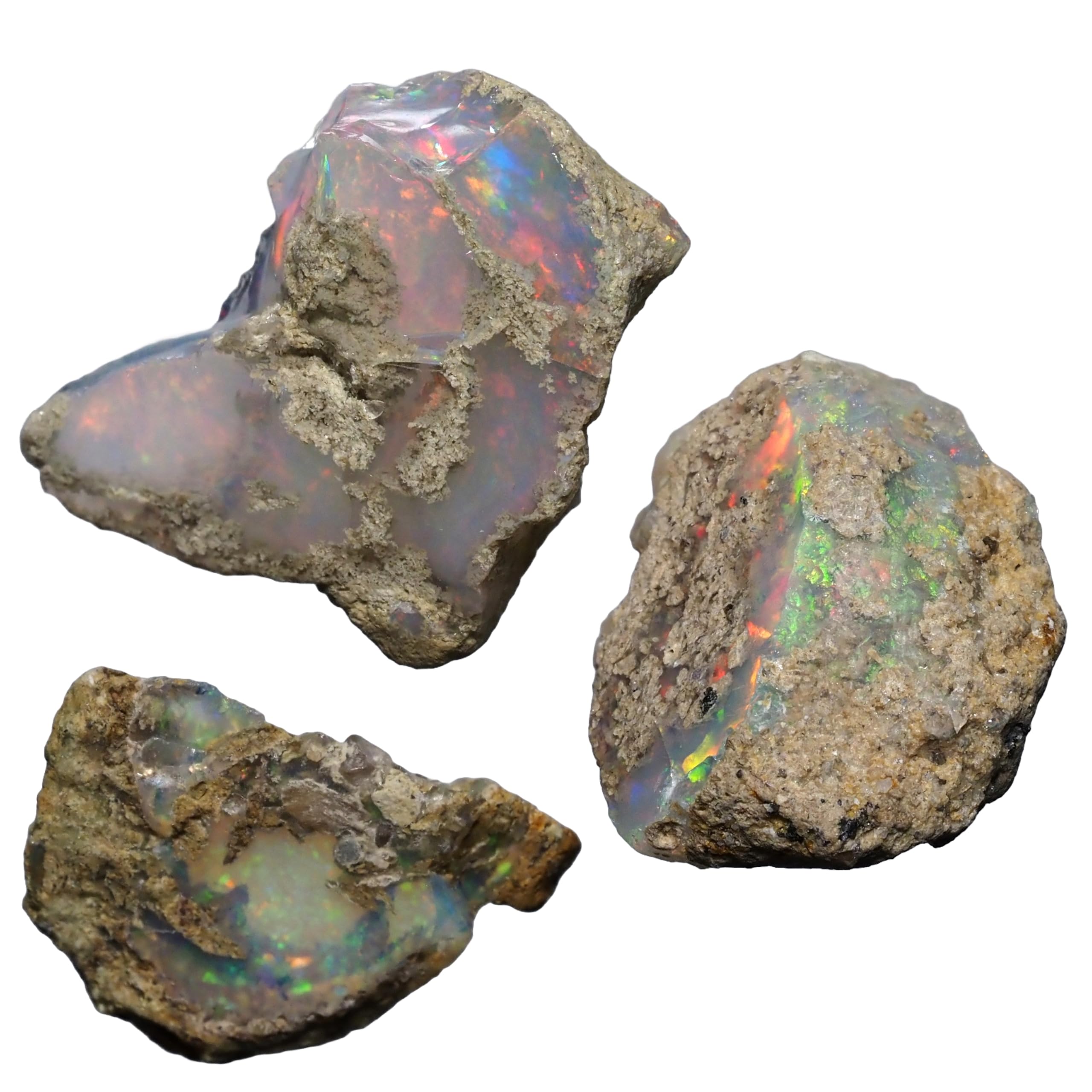 

камень Натуральный минерал драгоценный опал Эфиопия Драгоценный камень необработанный набор из 3 штук [N2 Натуральный] - (30011 Один вид [Всего прибл.. 22 карата])