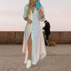 Lapel Long Sleeve Irregular Hem Single-breasted Shirt Dress Women Fashion Print Loose Maxi Dress Female Clothing