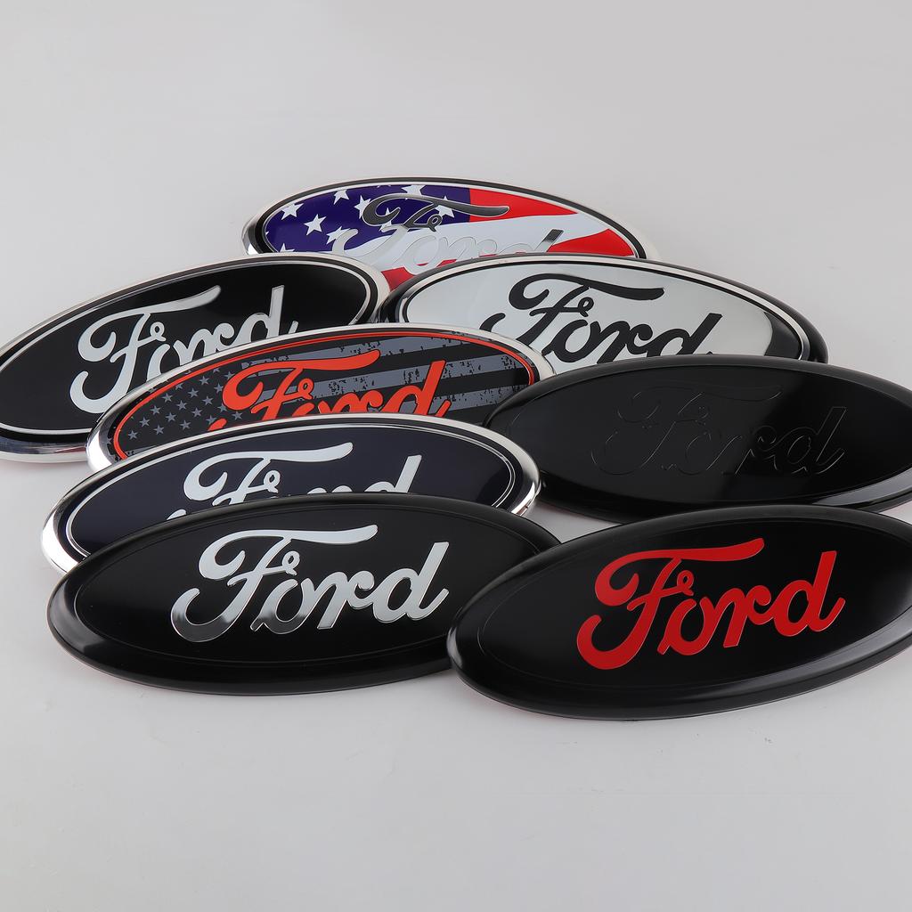 For Ford Focus Kuga Mk4 Mondeo Fiesta MK2 Ranger Mustang Car Front Hood Badge Rear Trunk Emblem Cover Sticker Auto Accessories