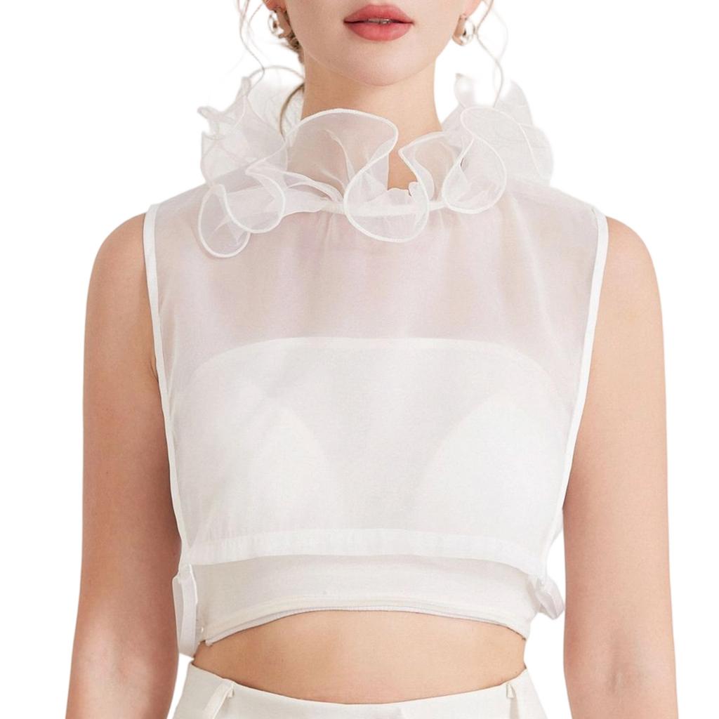 Fashion False Collar Detachable Collar Half Shirts Blouse Floral Lace Trim Polyester Garment Accessory Unisex Design