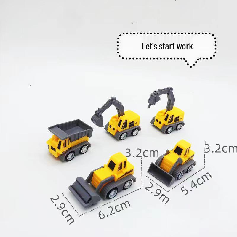 Kids' Inertial Pull-Back Construction Vehicle Set - Educational Toy Cars for Kindergarten