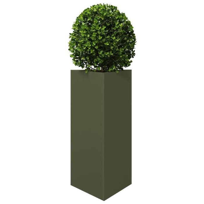 VidaXL Olive Green Triangular Planter 40x34.5x70 Cm Steel 851163