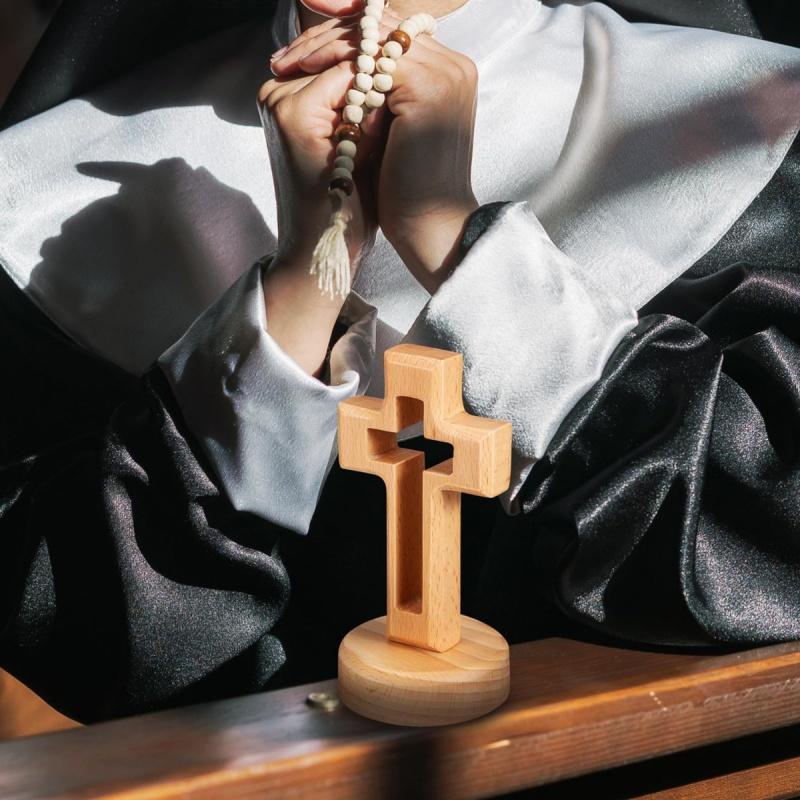 Kruis Hout Kruisbeeld Staande Jezus Muur Houten Religieus Christelijk Tafeldecoratie Heilige Kerk Religieus Ornament Beeld Geschenken
