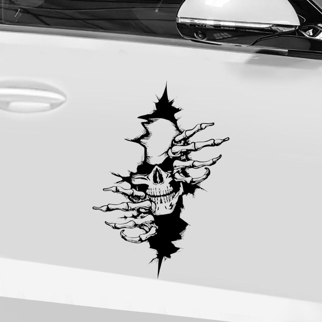 Skull Car Sticker Halloween Scary Decals Decoration SUV Decals For Car Truck SUV Motorcycle Vehicles Window Exterior Hood Body