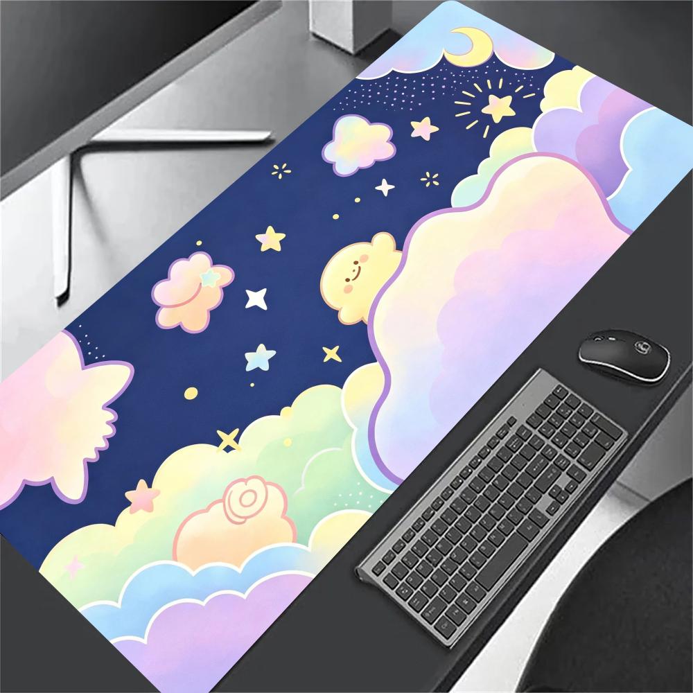 Cartoon Bear Purple Cloud Mouse Pad Large Anti Slip Rubber Desk Mat for Gaming Office Laptop Keyboard Pad Pc Accessories Gamer